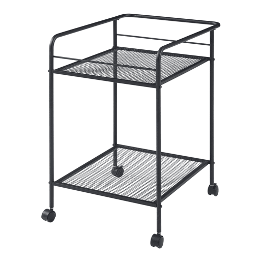 Carro de serviço Hole com 2 prateleiras em metal 72 x 62 x 45 cm - Preto en.casa