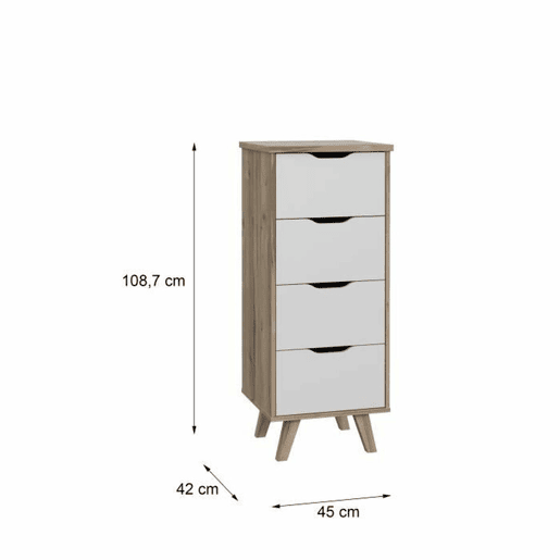Cómoda Vankka Eik 45 x 42 x 108 cm 45 x 108,7 x 42 cm Cómoda Vankka Eik 45 x 42 x 108 cm 45 x 108,7 x 42 cm