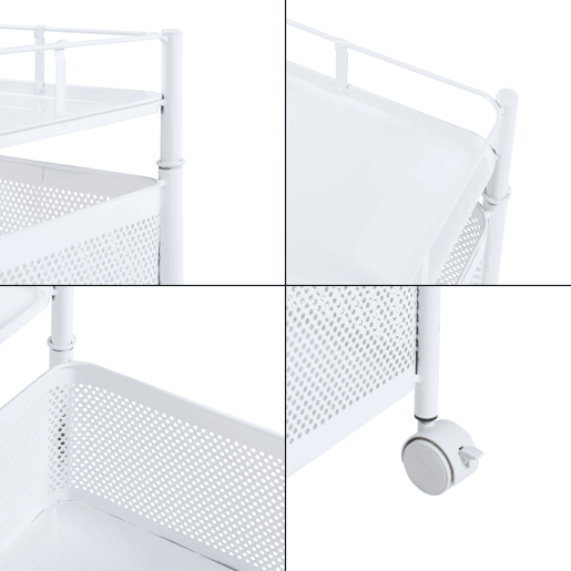 Carro de cozinha Sunndal com 3 cestos em aço 65x27x27cm - Branco en.casa