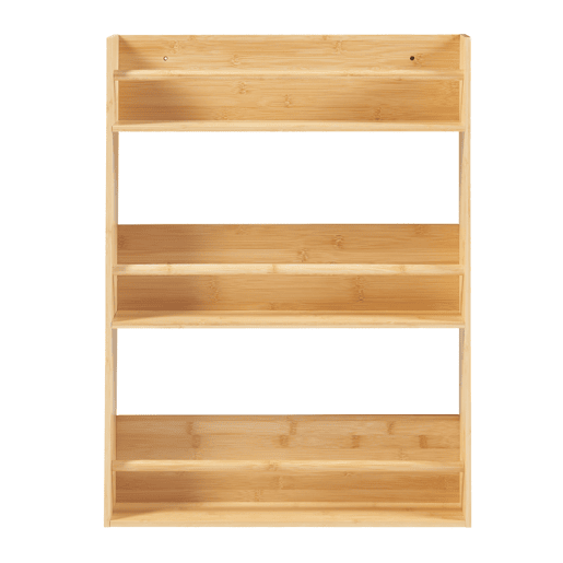 Prateleira de parede Hareid 3 níveis bambu 80x60x12cm - Natural en.casa