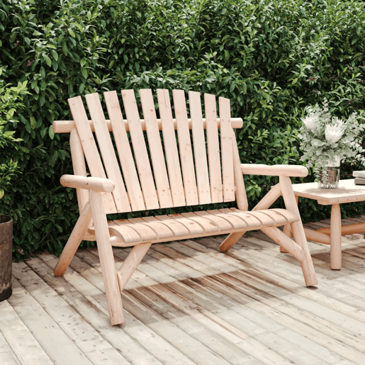 vidaXL Banco de jardim 2 lugares 119x85x98 cm madeira de abeto maciça vidaXL Banco de jardim 2 lugares 119x85x98 cm madeira de abeto maciça