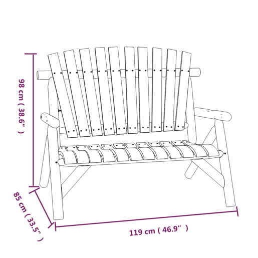 vidaXL Banco de jardim 2 lugares 119x85x98 cm madeira de abeto maciça vidaXL Banco de jardim 2 lugares 119x85x98 cm madeira de abeto maciça