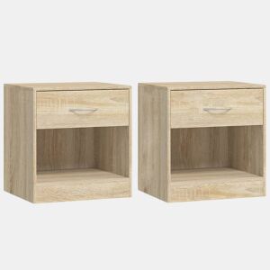 vidaXL Mesa de cabeceira com gavetas 2 pcs cor de carvalho