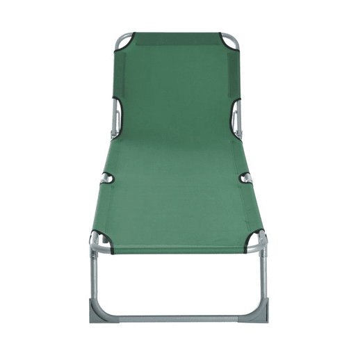 Outsunny Espreguiçadeira Dobrável e Reclinável em 4 Posições Espreguiçadeira de Campismo com Estrutura Metálica e Tecido Oxford para Exterior 187x58x28 cm Verde