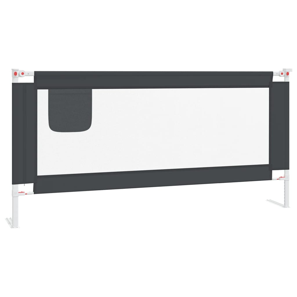 Vidaxl barandilla de seguridad cama de niño gris oscuro tela 190x25 cm