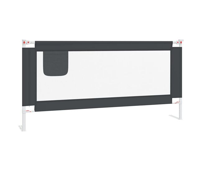 Vidaxl barandilla de seguridad cama de niño gris oscuro tela 190x25 cm