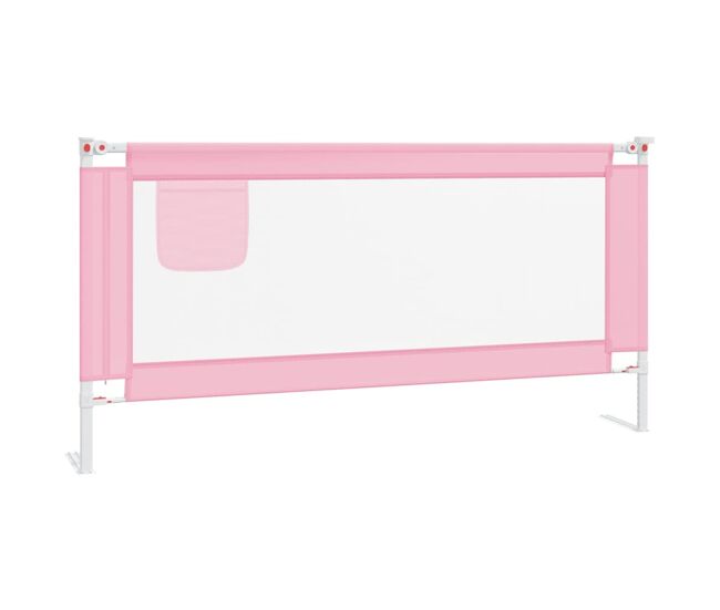 Vidaxl barandilla de seguridad cama de niño rosa tela 180x25 cm