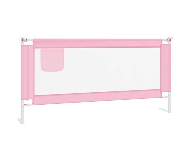 Vidaxl barandilla de seguridad cama de niño rosa tela 190x25 cm
