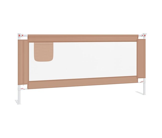 Vidaxl barandilla de seguridad cama de niño gris taupe tela 200x25 cm