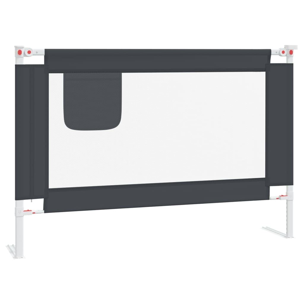 Vidaxl barandilla de seguridad cama de niño gris oscuro tela 100x25 cm