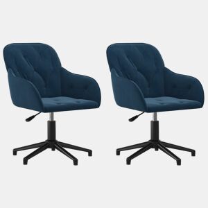 vidaXL Cadeiras de jantar giratórias 2 pcs veludo azul