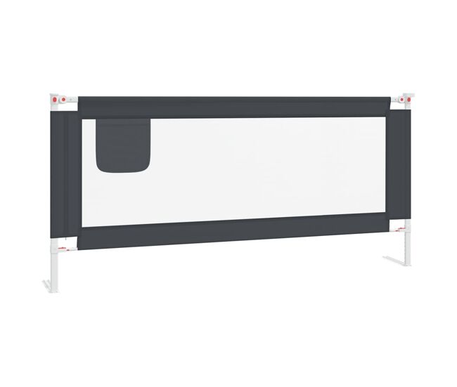 Vidaxl barandilla de seguridad cama de niño gris oscuro tela 200x25 cm