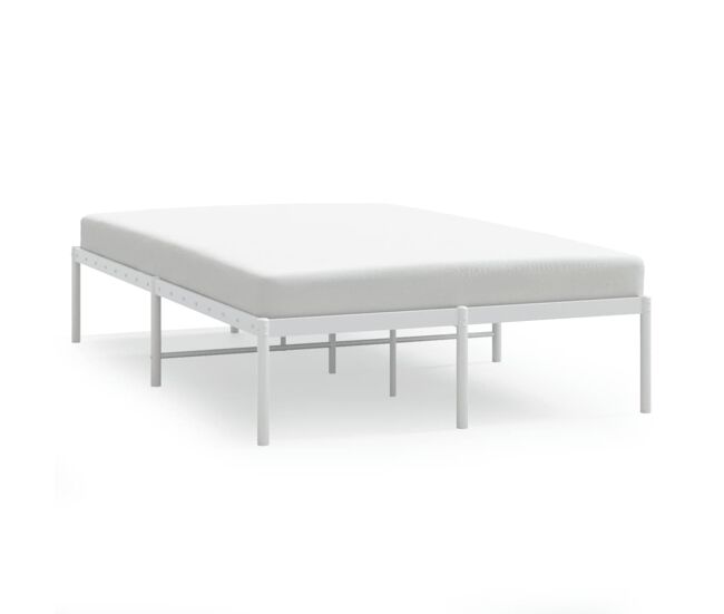 Estructura de cama de metal blanca 120x190 cm sin cabecero