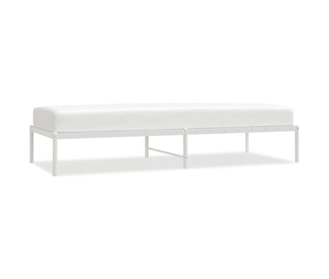 Estructura de cama de metal blanco 80x200 cm sin cabecero