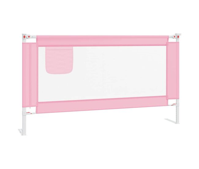 Vidaxl barandilla de seguridad cama de niño rosa tela 150x25 cm