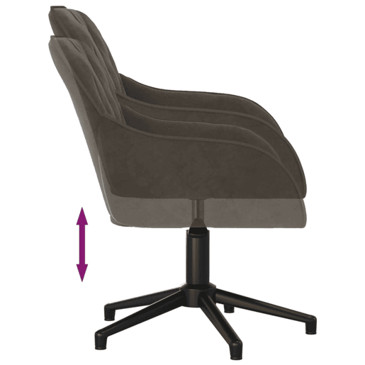 vidaXL Cadeiras de jantar giratórias 2 pcs veludo cinzento-escuro