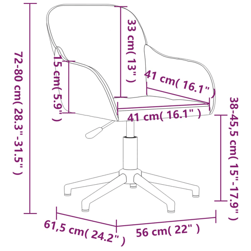 vidaXL Cadeiras de jantar giratórias 2 pcs veludo cinzento-escuro