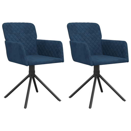 vidaXL Cadeiras de jantar giratórias 2 pcs veludo azul vidaXL Cadeiras de jantar giratórias 2 pcs veludo azul
