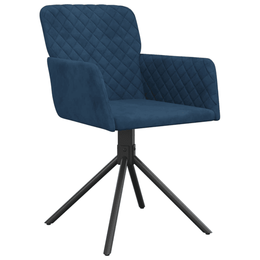 vidaXL Cadeiras de jantar giratórias 2 pcs veludo azul vidaXL Cadeiras de jantar giratórias 2 pcs veludo azul
