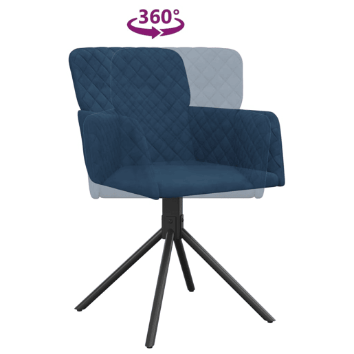 vidaXL Cadeiras de jantar giratórias 2 pcs veludo azul vidaXL Cadeiras de jantar giratórias 2 pcs veludo azul