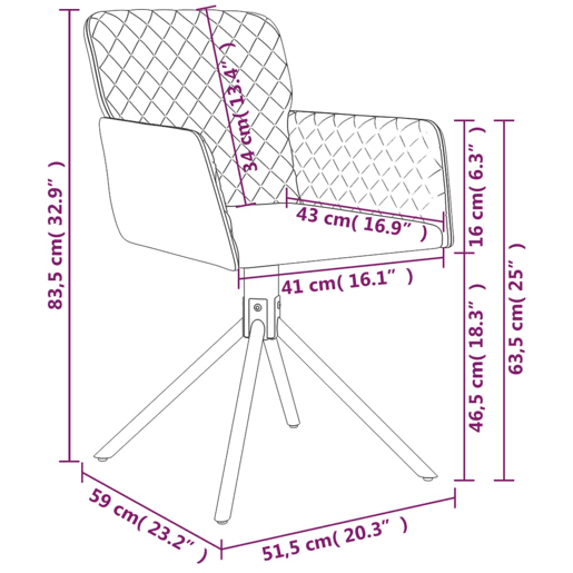 vidaXL Cadeiras de jantar giratórias 2 pcs veludo azul vidaXL Cadeiras de jantar giratórias 2 pcs veludo azul