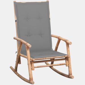 vidaXL Cadeira de baloiço com almofadão bambu