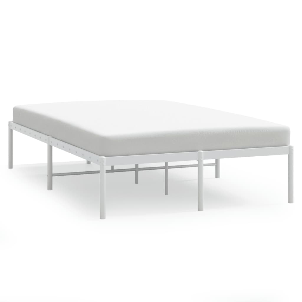 Estructura de cama de metal blanca 120x200 cm sin cabecero