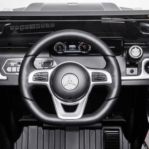 HOMCOM Carro Elétrico para Crianças acima de 3 Anos BENZ G500 Todo-o-Terreno com Bateria 12V Veículo Elétrico com Controlo Remoto Música Buzina Velocidade 3-5 kmh Carga 30 kg Preto