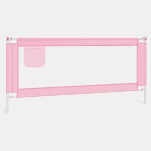 vidaXL Barra de segurança p cama infantil tecido 200x25 cm rosa