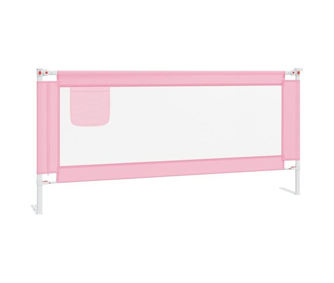 Vidaxl barandilla de seguridad cama de niño rosa tela 200x25 cm