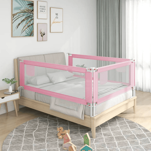 vidaXL Barra de segurança p cama infantil tecido 200x25 cm rosa vidaXL Barra de segurança p cama infantil tecido 200x25 cm rosa
