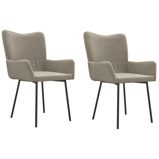 vidaXL Cadeiras de jantar 2 pcs veludo cinzento-claro vidaXL Cadeiras de jantar 2 pcs veludo cinzento-claro