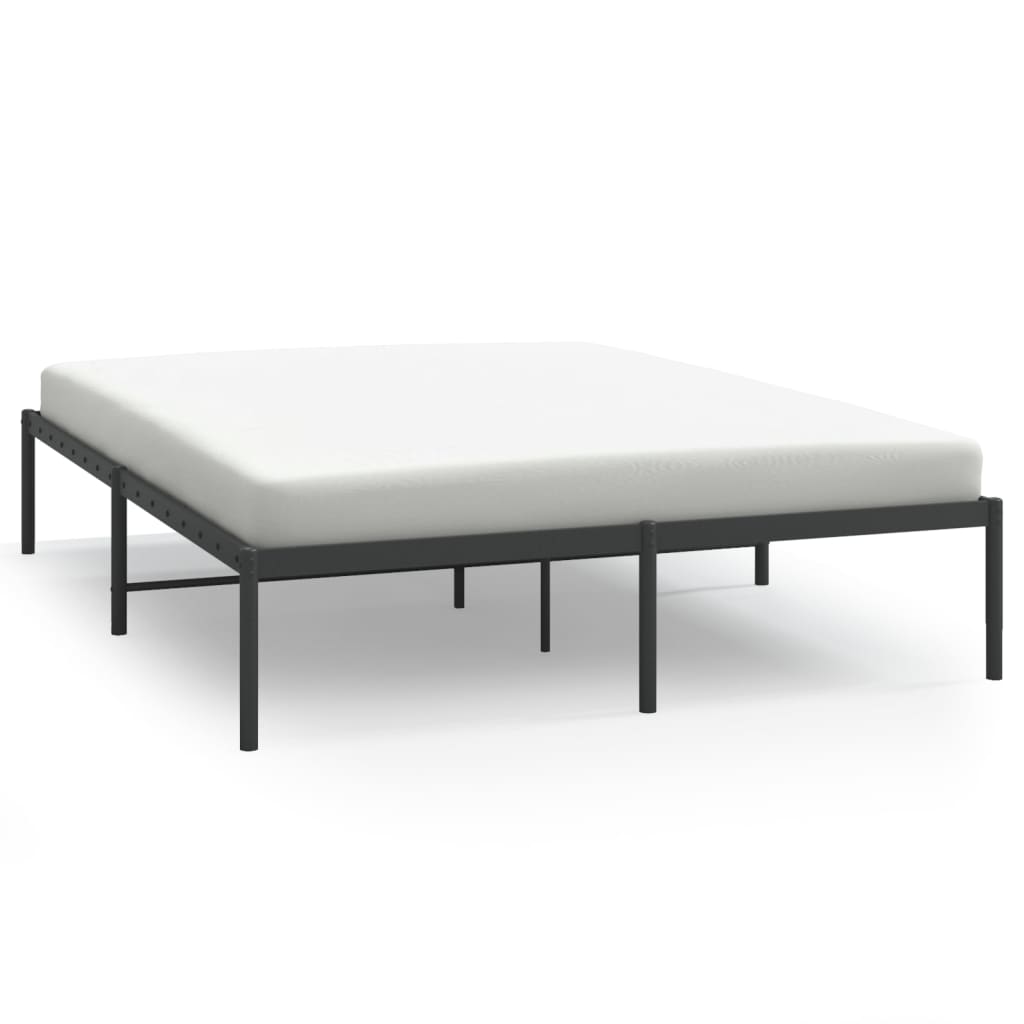 Estructura de cama de metal negro 140x200 cm sin cabecero