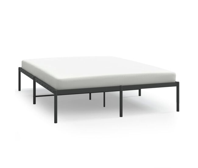 Estructura de cama de metal negro 140x200 cm sin cabecero