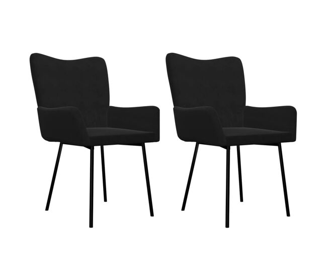 Sillas de comedor 2 unidades terciopelo