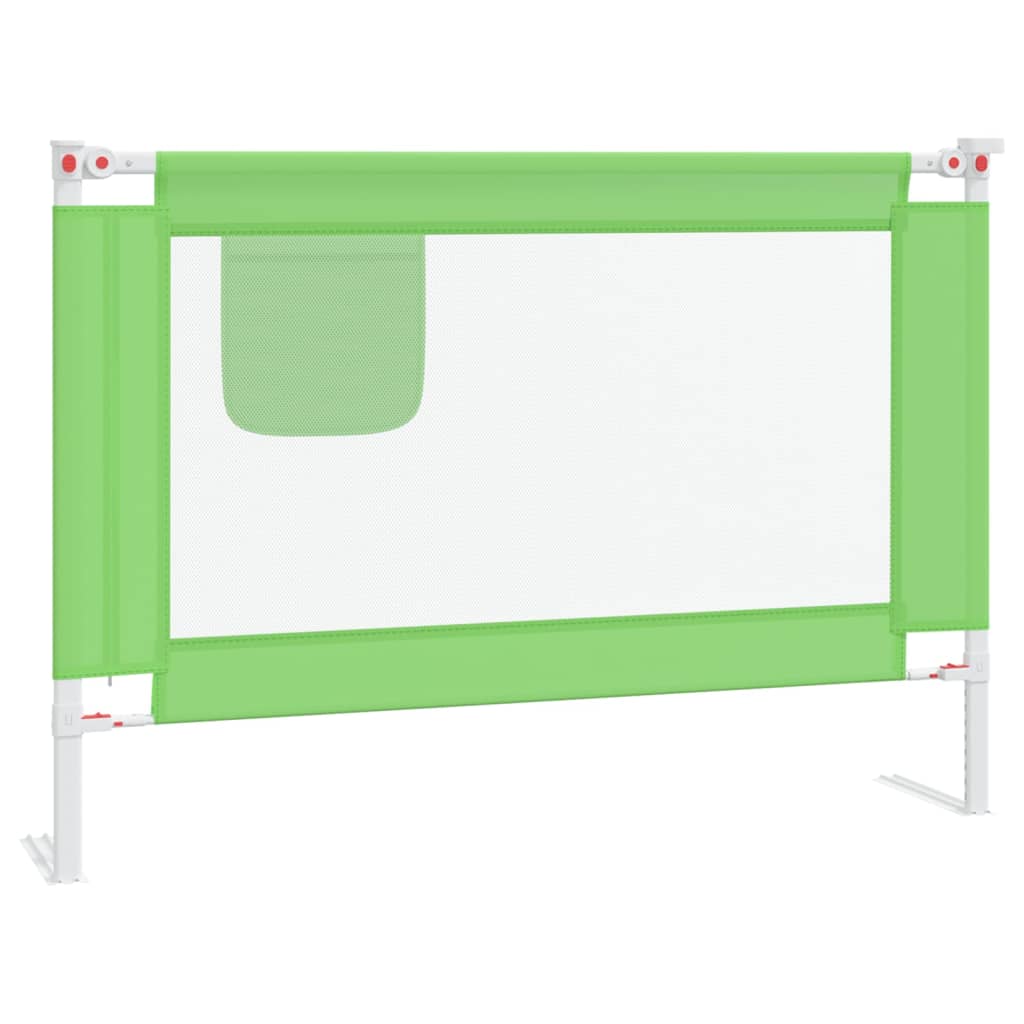 Vidaxl barandilla de seguridad cama de niño tela verde 90x25 cm