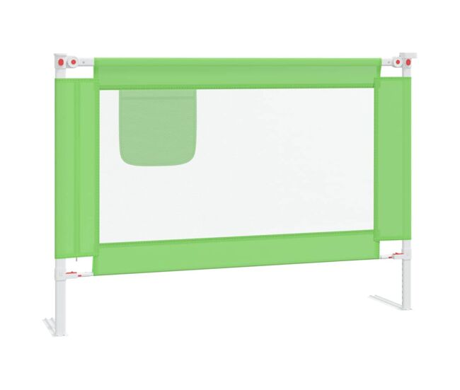 Vidaxl barandilla de seguridad cama de niño tela verde 90x25 cm