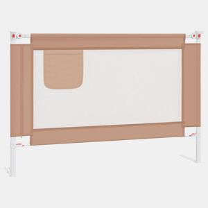 vidaXL Barra segur. p cama infantil tecido 100x25cm cinza-acastanhado