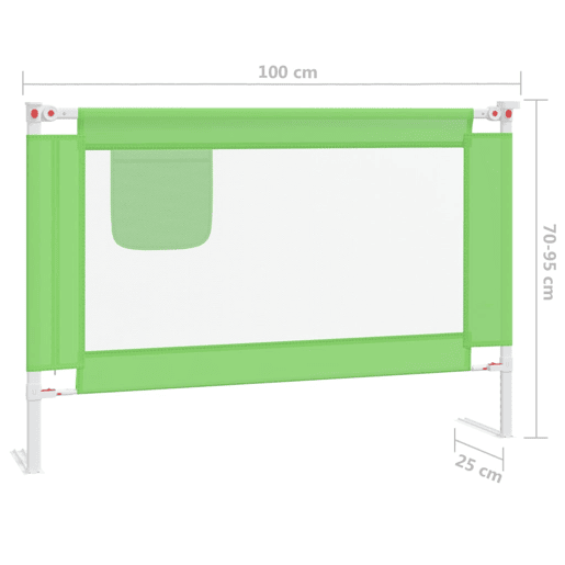 vidaXL Barra de segurança p cama infantil tecido 100x25 cm verde vidaXL Barra de segurança p cama infantil tecido 100x25 cm verde