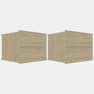 vidaXL Mesas de cabeceira 2 pcs derivados madeira carvalho sonoma