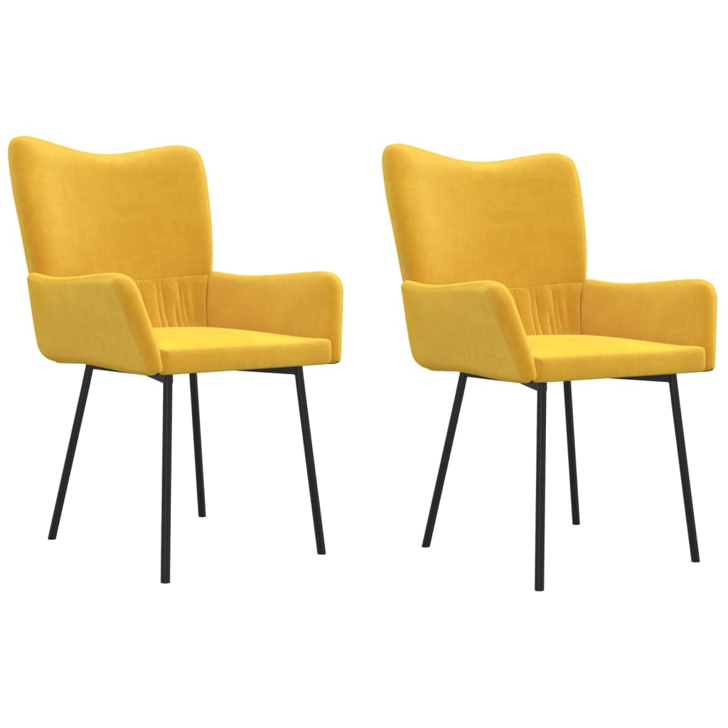 Vidaxl sillas de comedor 2 unidades terciopelo amarillo
