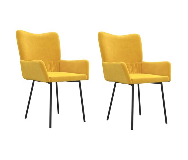 Vidaxl sillas de comedor 2 unidades terciopelo amarillo