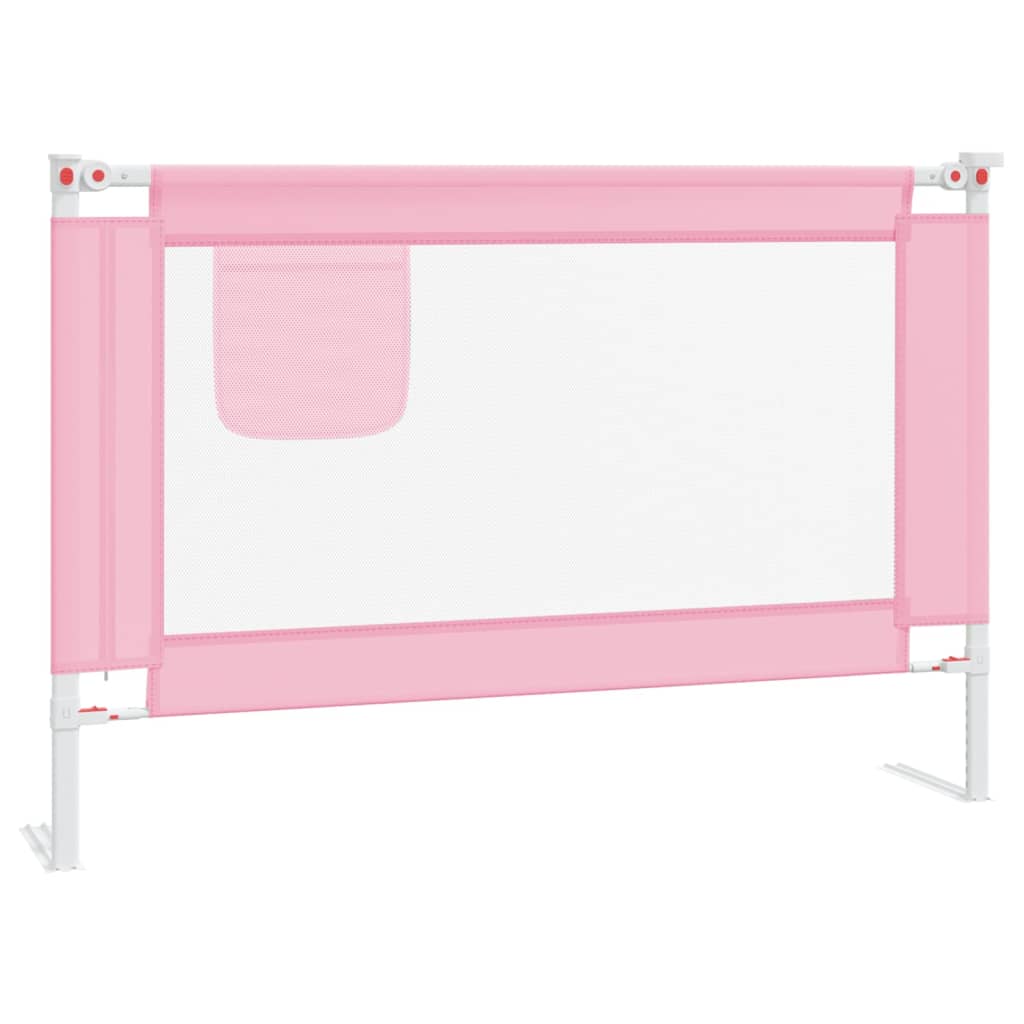 Vidaxl barandilla de seguridad cama de niño rosa tela 100x25 cm