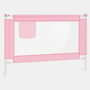 vidaXL Barra de segurança p cama infantil tecido 100x25 cm rosa