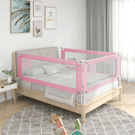 vidaXL Barra de segurança p cama infantil tecido 100x25 cm rosa