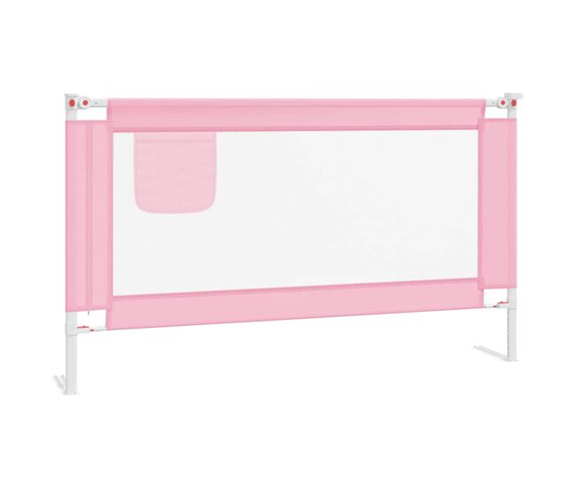 Vidaxl barandilla de seguridad cama de niño rosa tela 140x25 cm