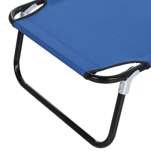 Outsunny Conjunto de 2 Espreguiçadeiras Dobráveis Espreguiçadeiras de Jardim Reclináveis com Encosto Ajustável em 5 Posições Carga 120 kg para Varanda Piscina 188x56x28 cm Azul