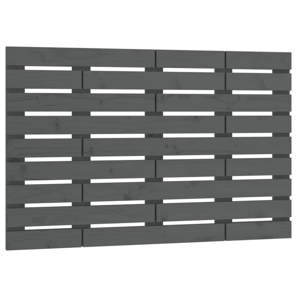 cabecero de cama de pared madera maciza pino gris 106x3x63 cm