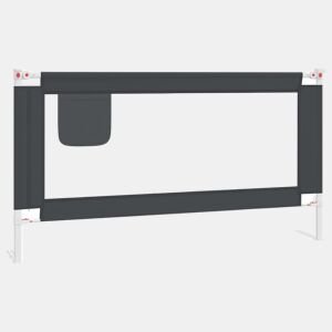 vidaXL Barra segurança p cama infantil tecido 160x25 cm cinza-escuro