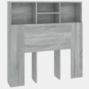 vidaXL Armário de cabeceira 100x19x103,5 cm sonoma cinzento
